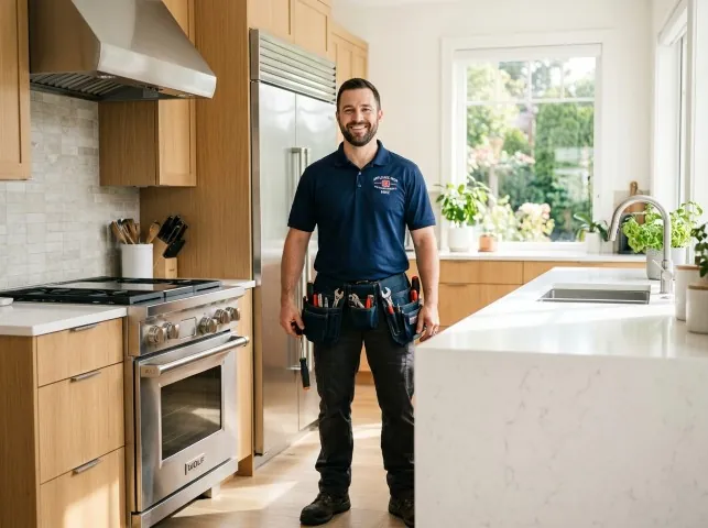 Appliance Repair Hero technician in a Ashland, OH kitchen after an appliance repair